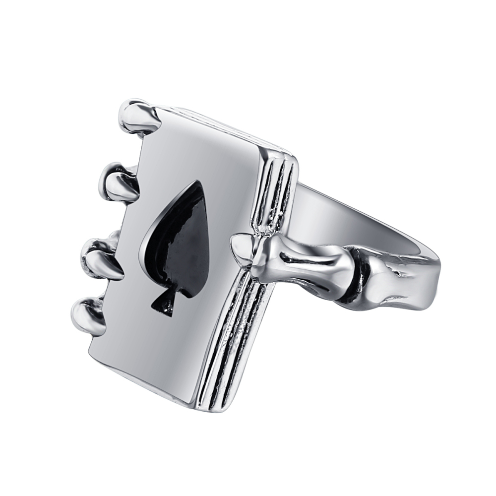 Black Friday Hip Hop Rock Silver Punk Skull Big Adjustable Bikers Motorcycle Rings Men's & Boys' Jewelry