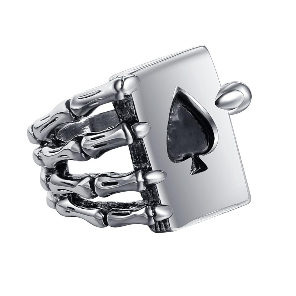 Black Friday Hip Hop Rock Silver Punk Skull Big Adjustable Bikers Motorcycle Rings Men's & Boys' Jewelry