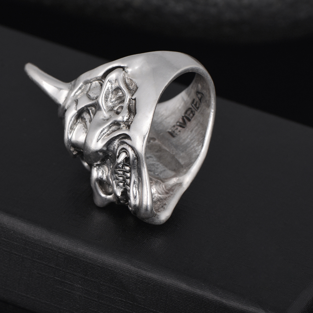 Racing Hip Hop Rock Silver Punk Skull Bull Big Adjustable Bikers Motorcycle Rings Men's & Boys' Jewelry