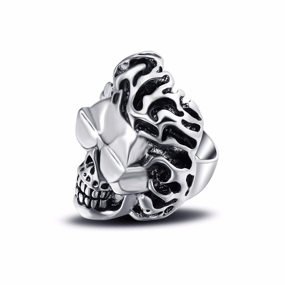 Rap Hip Hop Rock Punk Glases Skull Big Adjustable Silver Plated Rings Bikers Motorcycle Men's & Boys' Jewelry