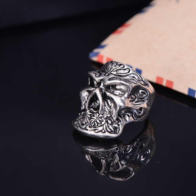 EVBEA Drop Ship Big Punk Biker Skull Ring For Man Biker Rings Unique Punk Men Cool Jewelry Vintage Jewelry