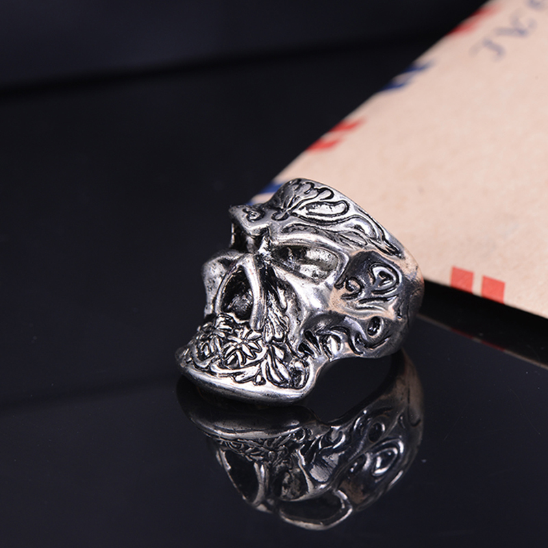 EVBEA Drop Ship Big Punk Biker Skull Ring For Man Biker Rings Unique Punk Men Cool Jewelry Vintage Jewelry