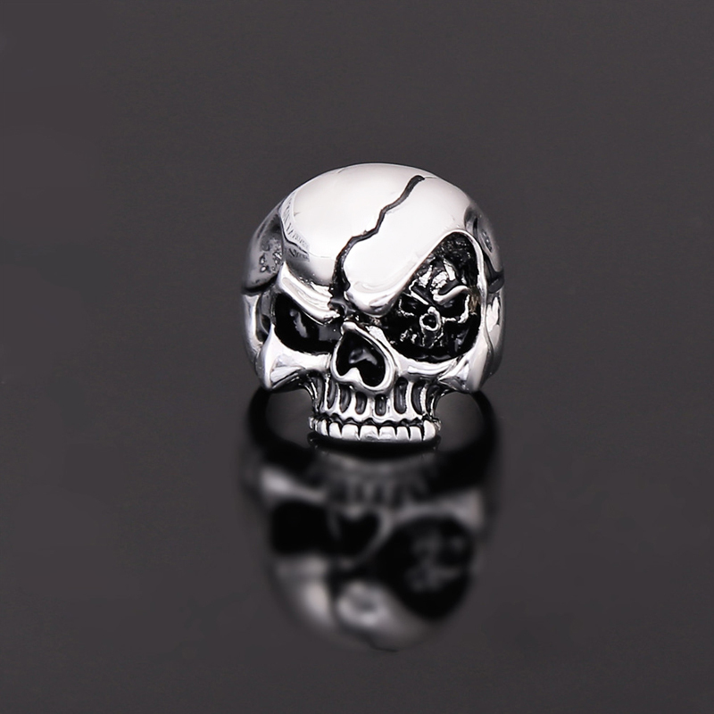 EVBEA Wholesale Cheap Cool Hell Death Skull Ring Man Never Fade Punk Biker Man's High Quality Punk Rock Ring
