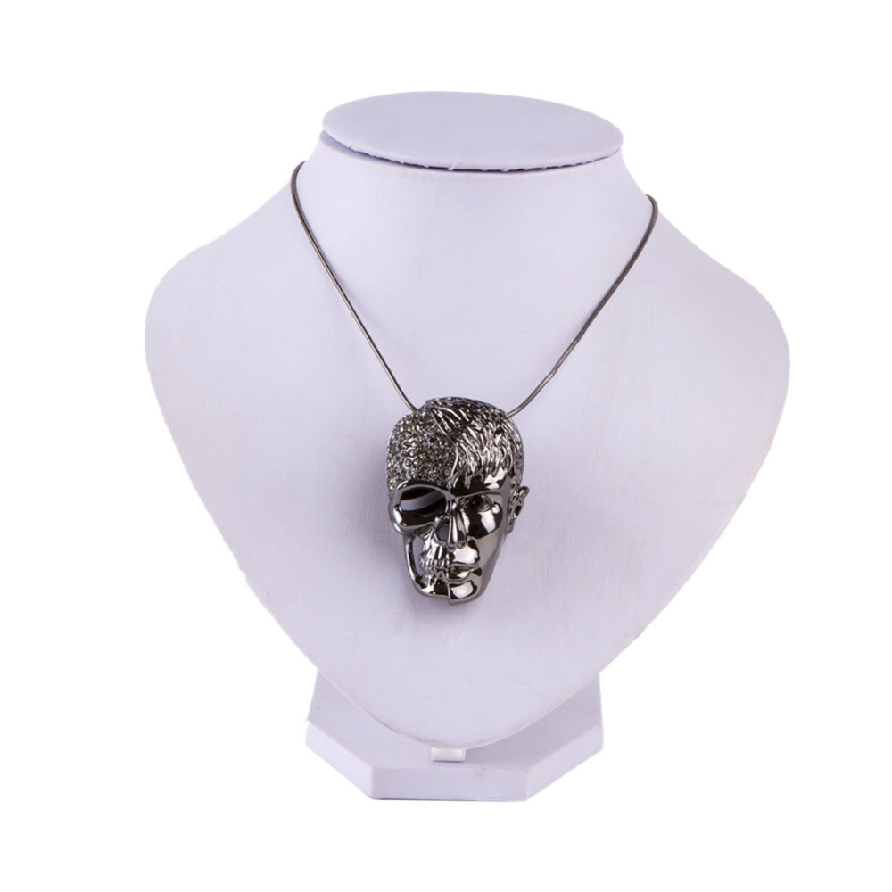 Wedding Gift Bijoux Jewelry Accessories for Men Women Skull Necklace Gold Skeleton Crystal Rhinestone Head Portrait Chokers