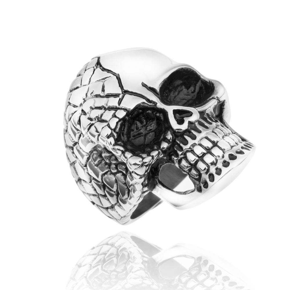 Black Friday Tattoo Hip Hop Rock Silver Punk Skull Big Adjustable Bikers Motorcycle Rings Men's & Boys' Jewelry