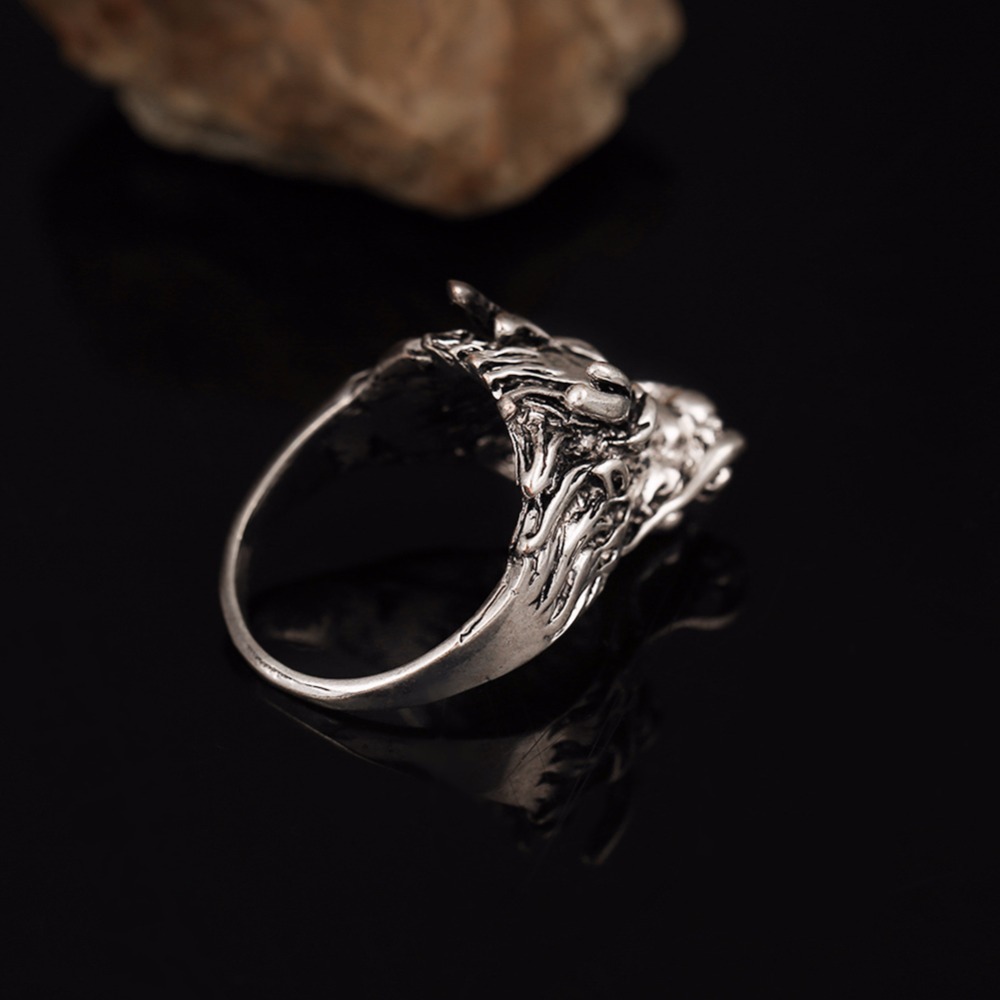 Graduation Stretch Tattoo Rock Roll Punk Bull Adjustable Big Silver Biker Couple Rings Men's Party Jewelry Accessories