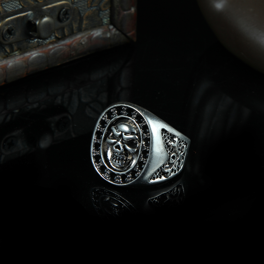 Graduation Cool Hip Hop Rock Silver Punk Skull Adjustable Unisex Ring Biker Men Jewelry Accessories