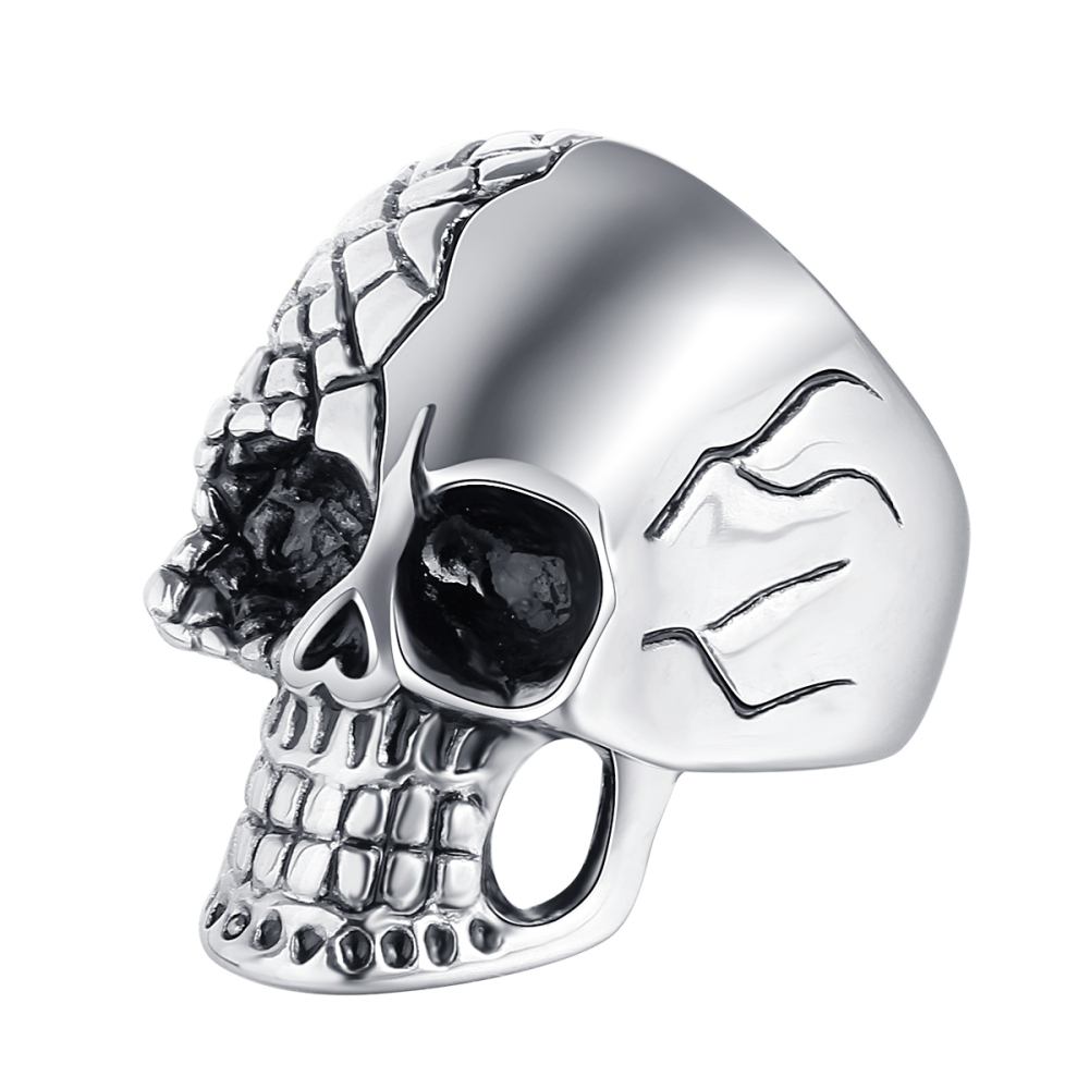 Black Friday Tattoo Hip Hop Rock Silver Punk Skull Big Adjustable Bikers Motorcycle Rings Men's & Boys' Jewelry