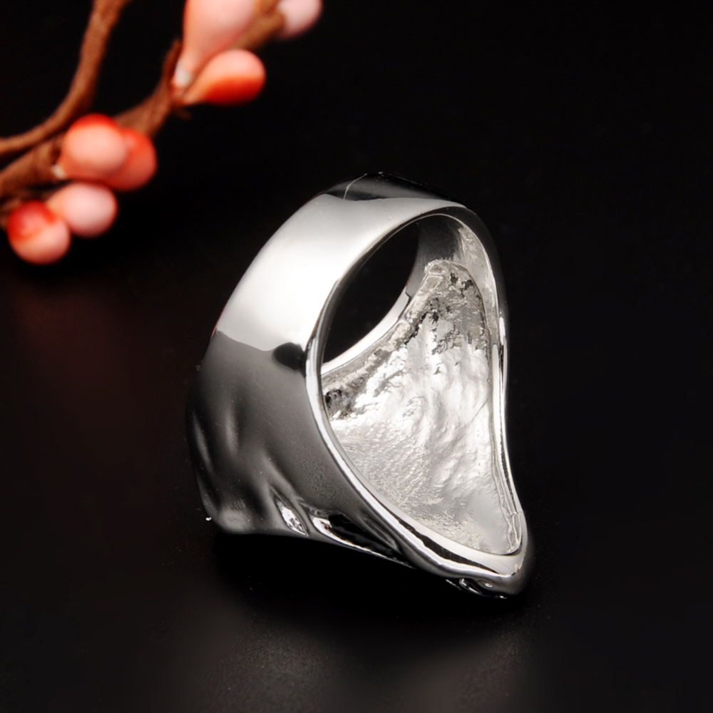 Hip Hop Punk Skull  Bible Adjustable Silver Rings Men Jewelry
