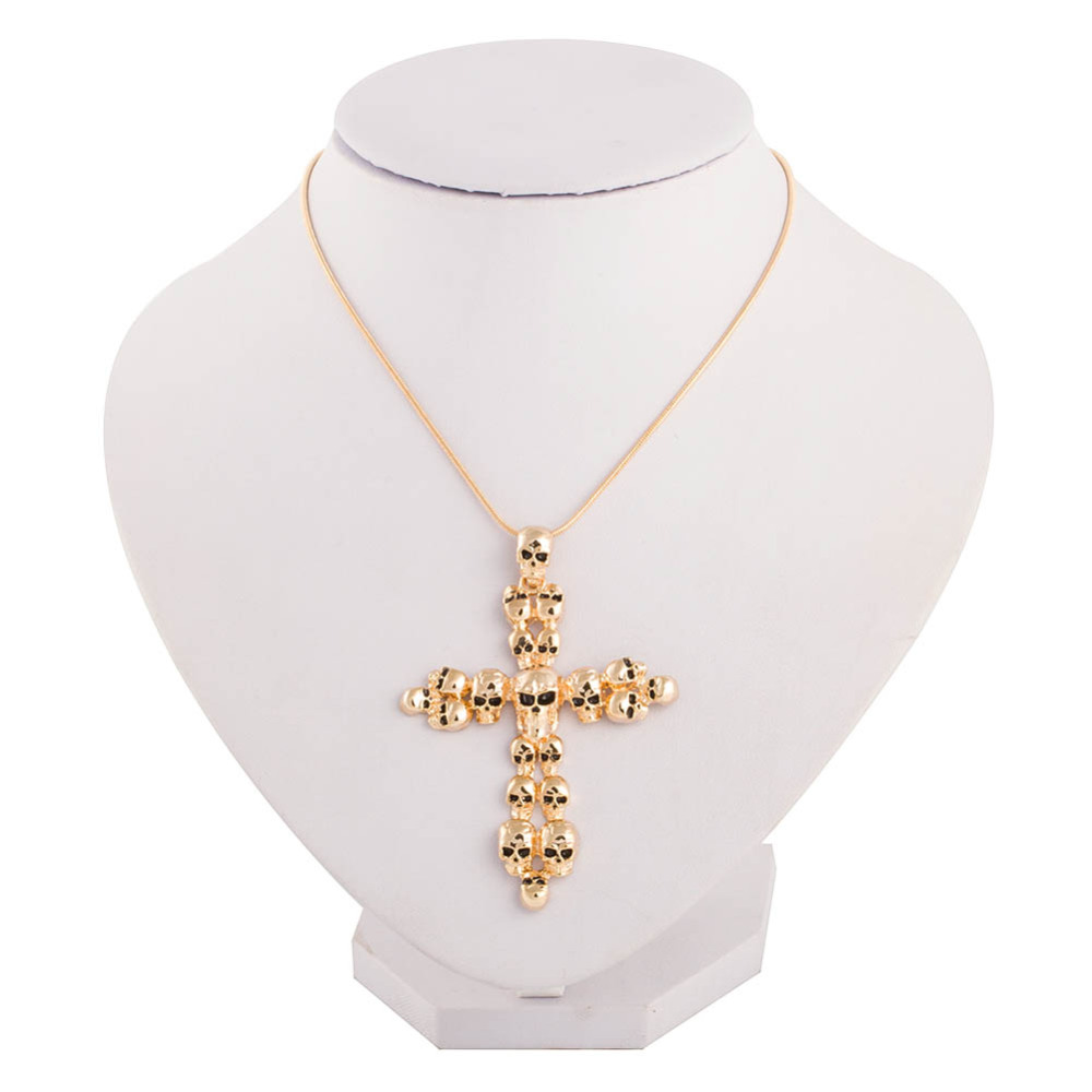Party Skull Crucifix Punk Cross Necklace Long Choker for Men's Imported Female Accessories