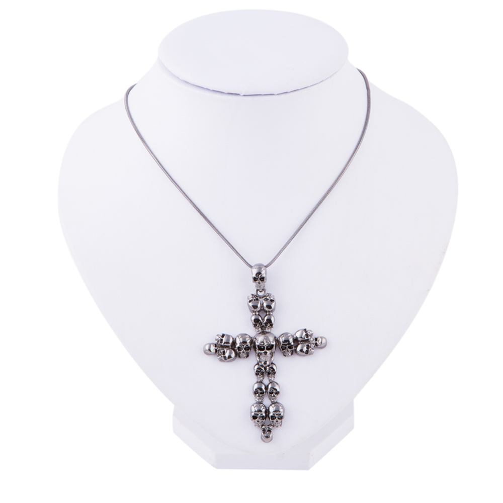 Party Skull Crucifix Punk Cross Necklace Long Choker for Men's Imported Female Accessories