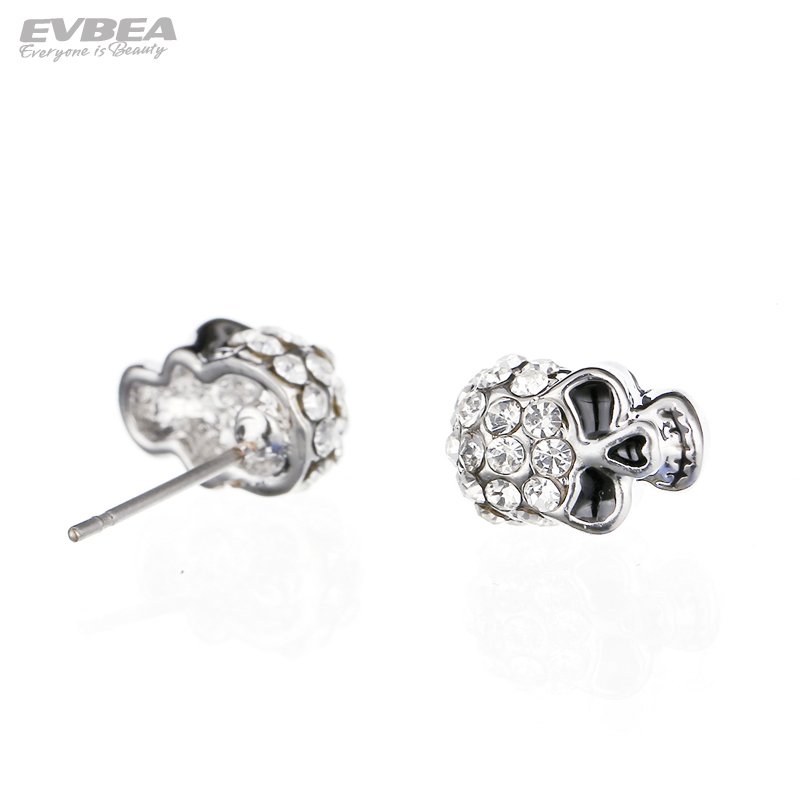 Fancy Products Hip Hop Boho Punk 3 Pairs / 1Set  Silver Plated Skull Earrings Stud Women Fashion Jewelry Accessories BPAN