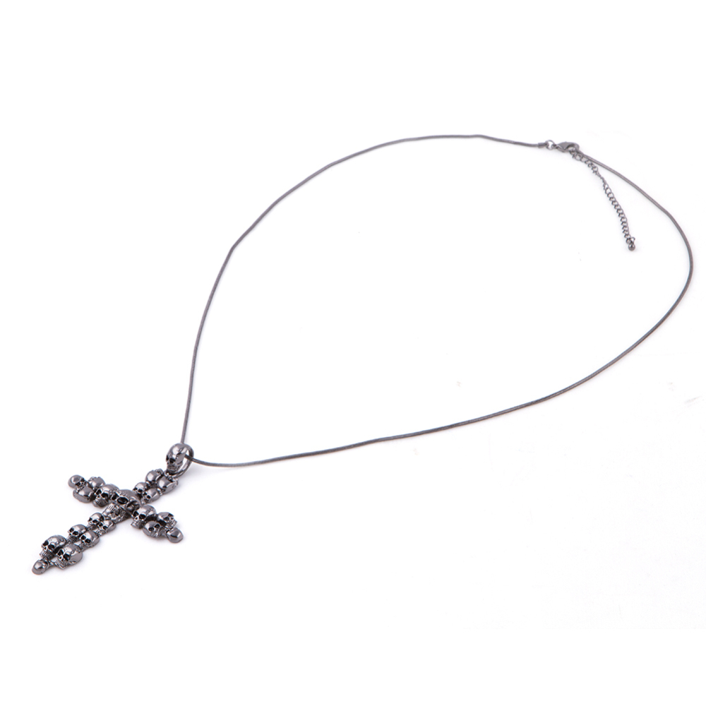 Party Skull Crucifix Punk Cross Necklace Long Choker for Men's Imported Female Accessories