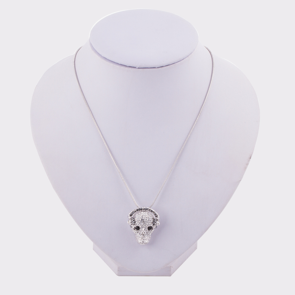 Outstanding Kpop Women' Jewelry Accessories Skull Pendant Necklace Crystal Skeleton Long Chock Charm Snake Body Chain
