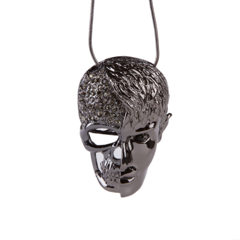 Wedding Gift Bijoux Jewelry Accessories for Men Women Skull Necklace Gold Skeleton Crystal Rhinestone Head Portrait Chokers