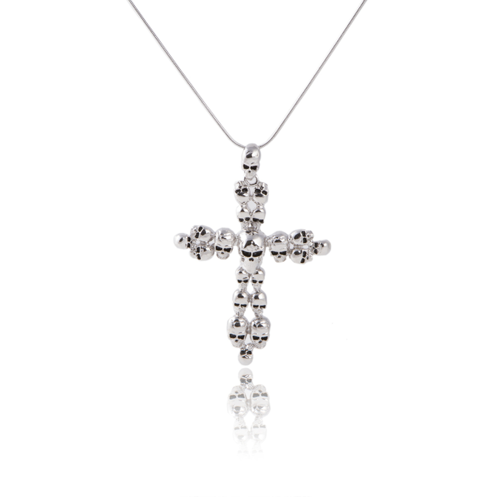 Party Skull Crucifix Punk Cross Necklace Long Choker for Men's Imported Female Accessories