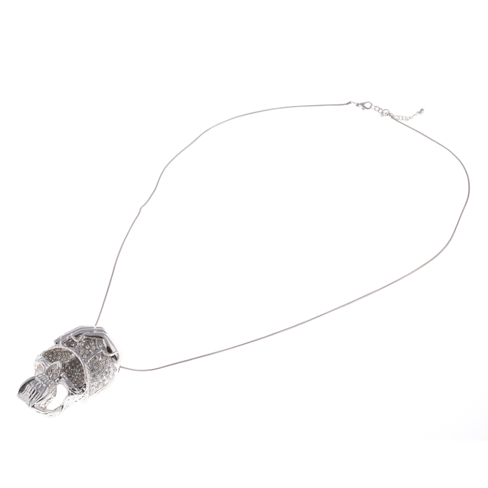 Punk Skull Cross Necklace Crystal Rhinestone Claws Choker for Men's Women's Jewelry Accessories
