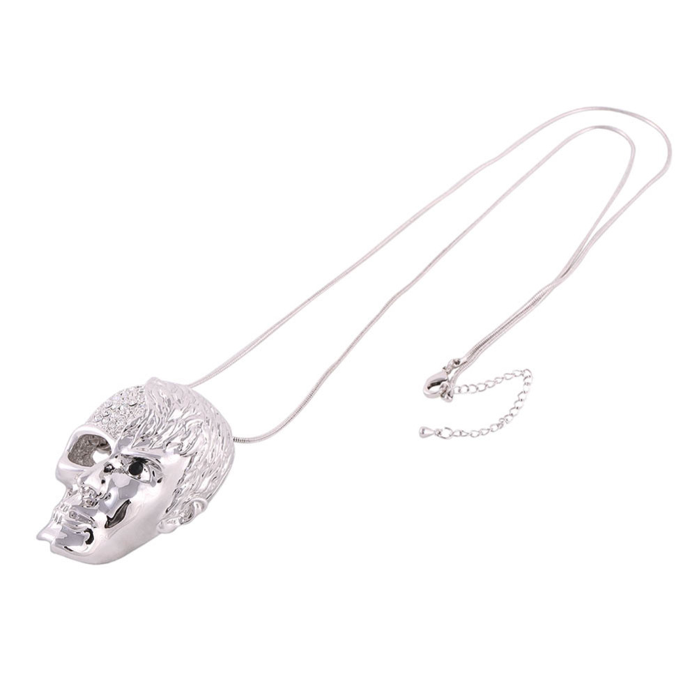 Wedding Gift Bijoux Jewelry Accessories for Men Women Skull Necklace Gold Skeleton Crystal Rhinestone Head Portrait Chokers