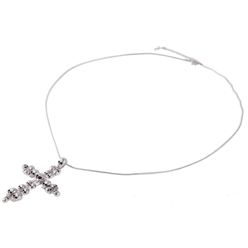 Party Skull Crucifix Punk Cross Necklace Long Choker for Men's Imported Female Accessories