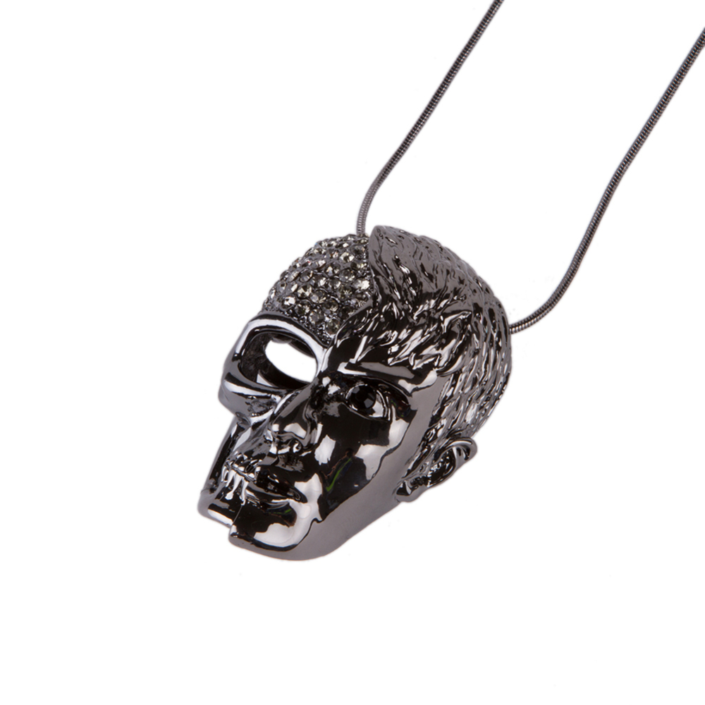 Wedding Gift Bijoux Jewelry Accessories for Men Women Skull Necklace Gold Skeleton Crystal Rhinestone Head Portrait Chokers