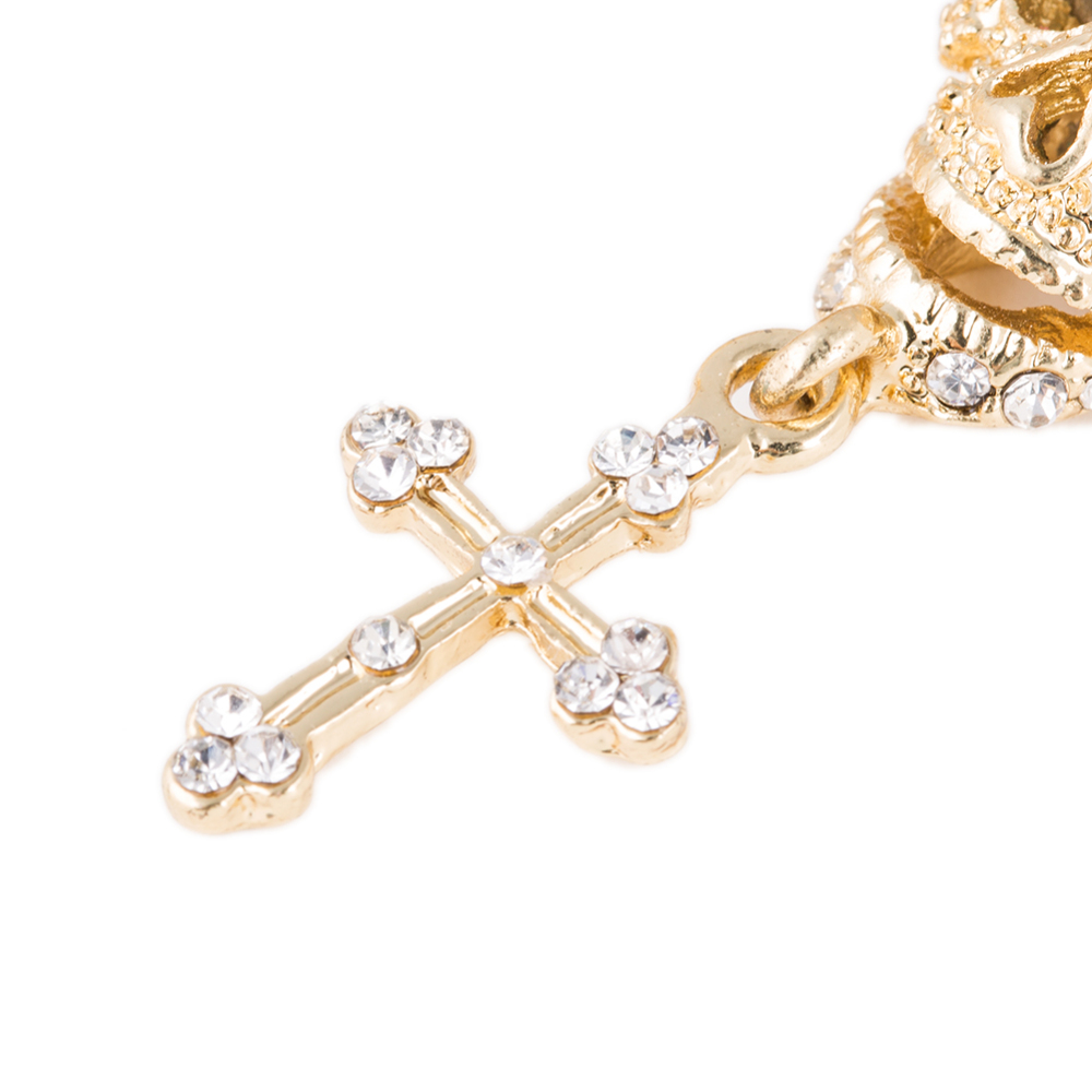 EVBEA Hip Hop Party Punk Silver Plated Skull Long Dangle Cross Earrings Women Fashion Jewelry Accessories BPAN