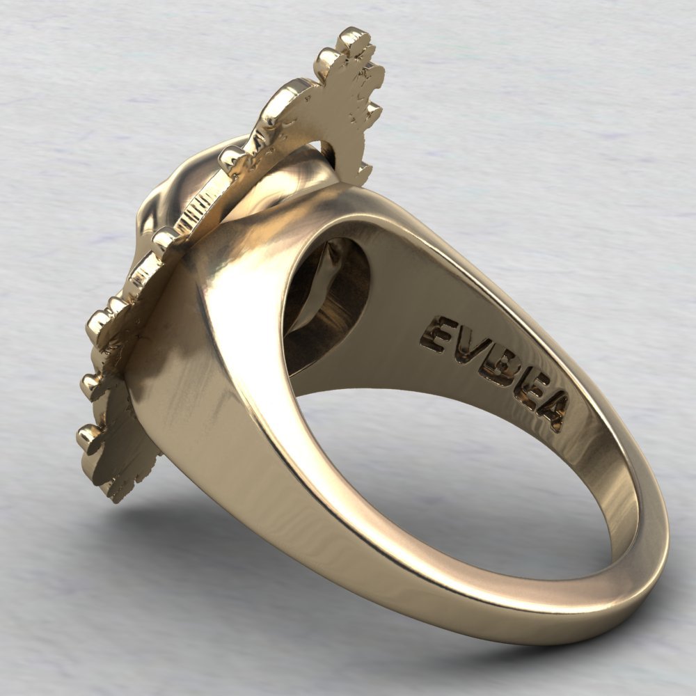 EVBEA Charming Ancient Gold Skull Ring Big Huge Ghost Skull Ring Men Boys Polishing Biker Ring Skull Rings