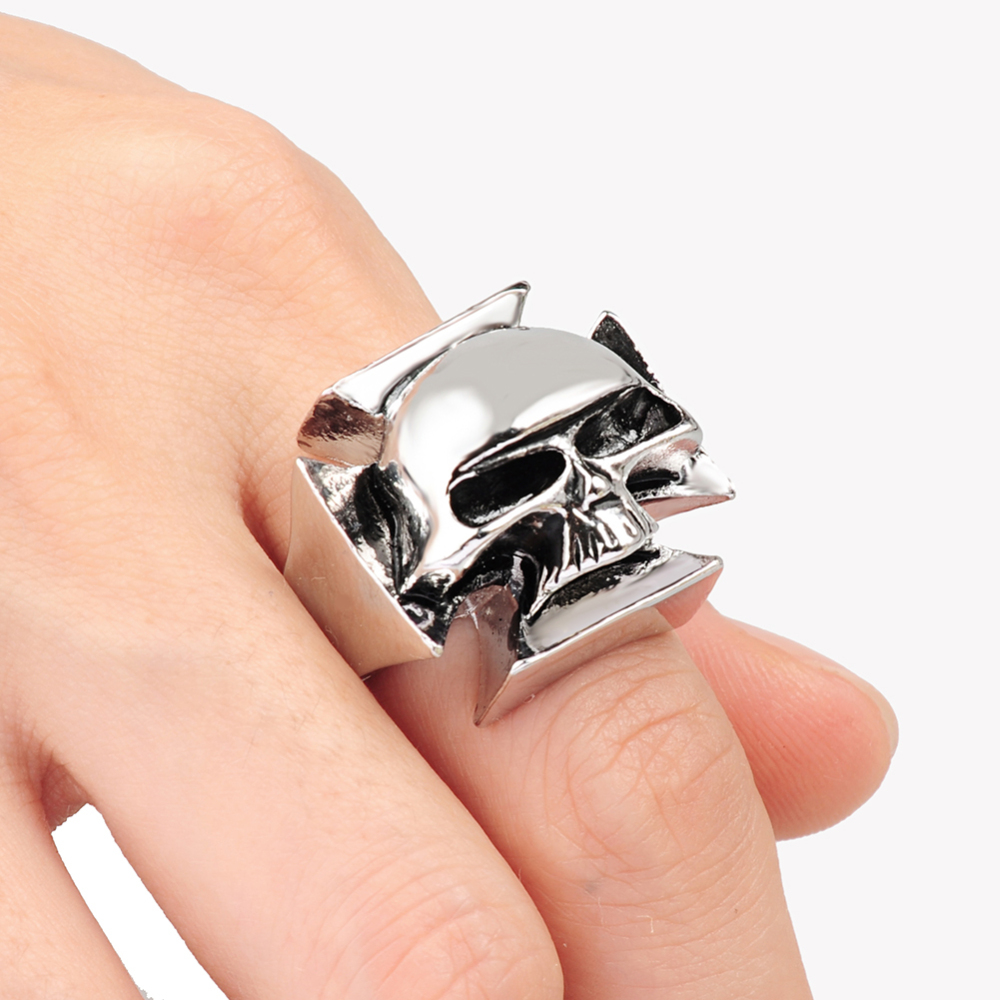 Men's Fashion Punk Skull Ring Gothic cross Jewelry