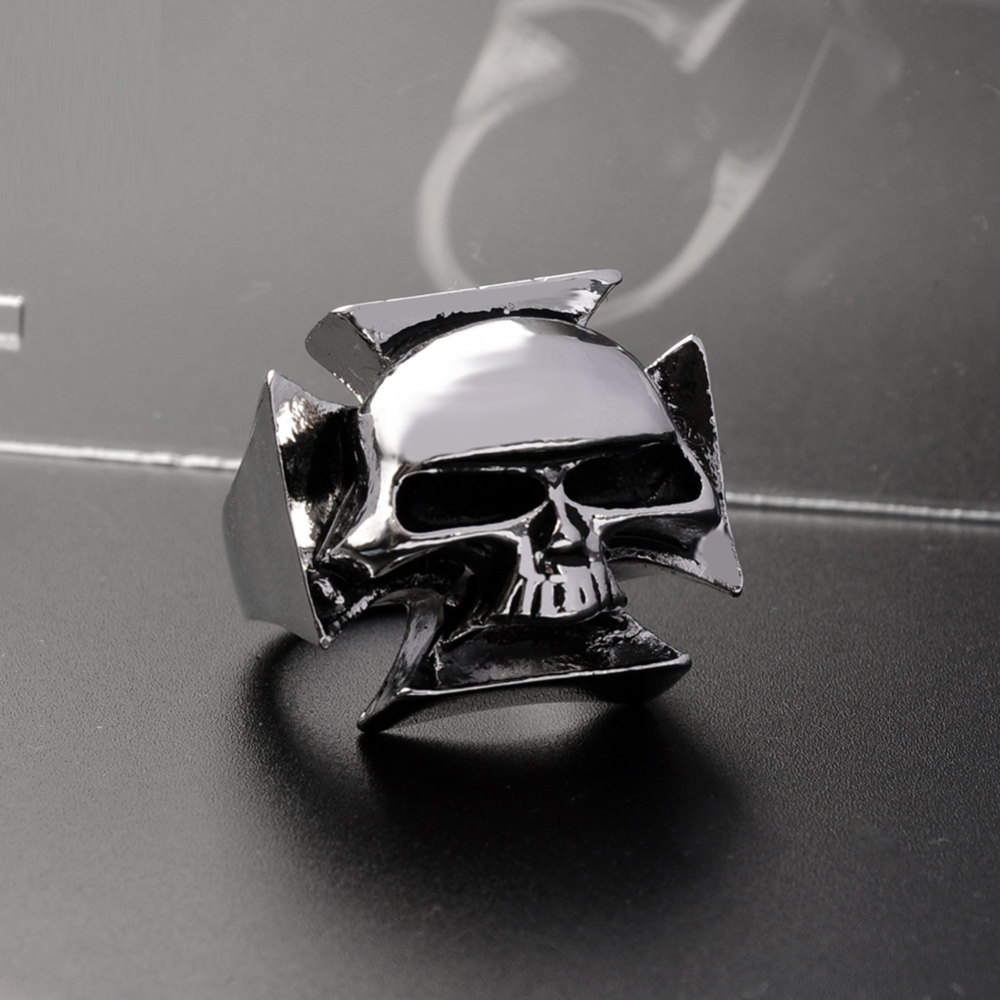 Men's Fashion Punk Skull Ring Gothic cross Jewelry