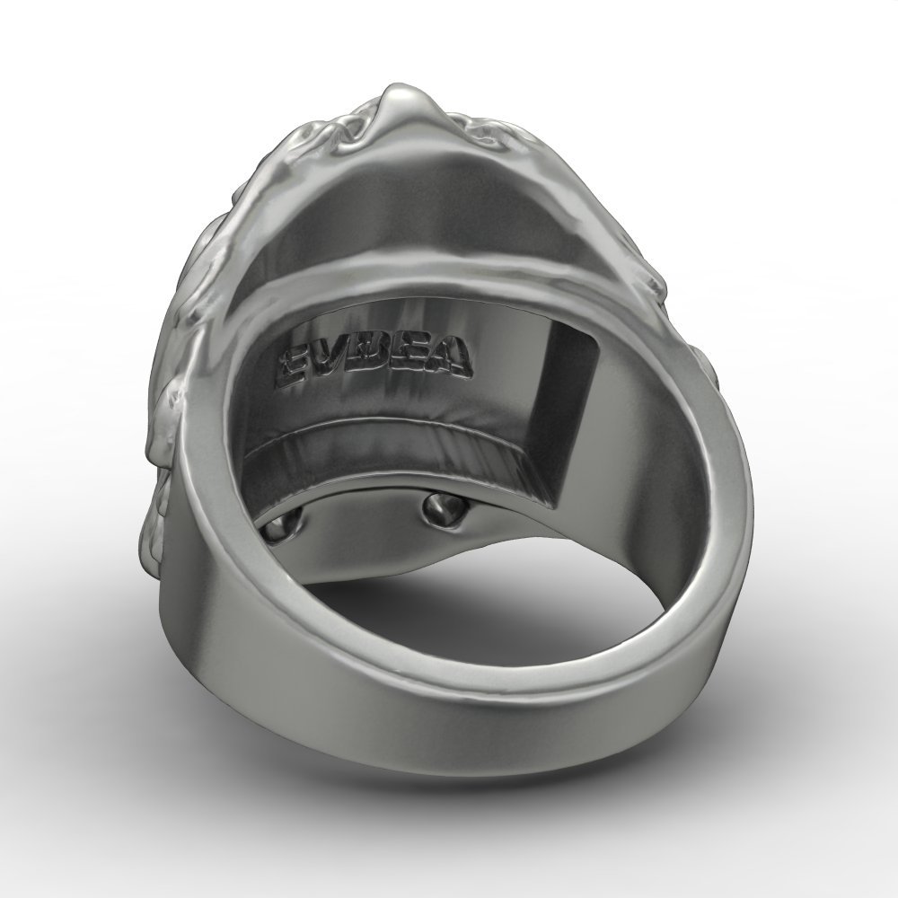 EVBEA Vintage Ruby Eyes Skull Biker Ring For Men Punk and Gothic Style Jewelry