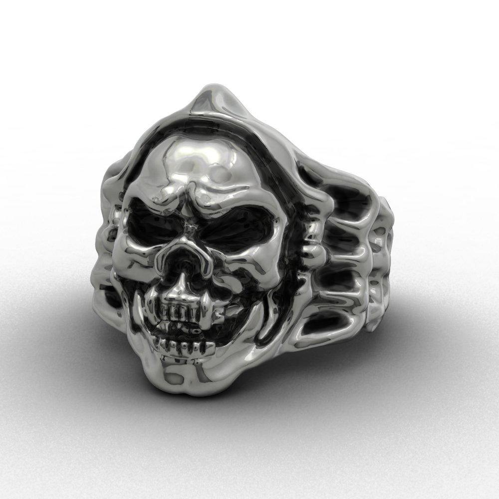 Vintage Punk Skull Biker Ring For Men Gothic Style Jewelry