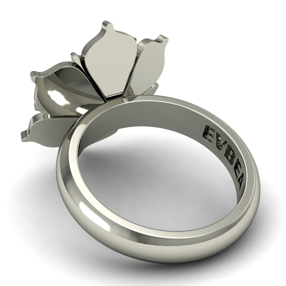 Fashion White Gold Flower Rings for Women