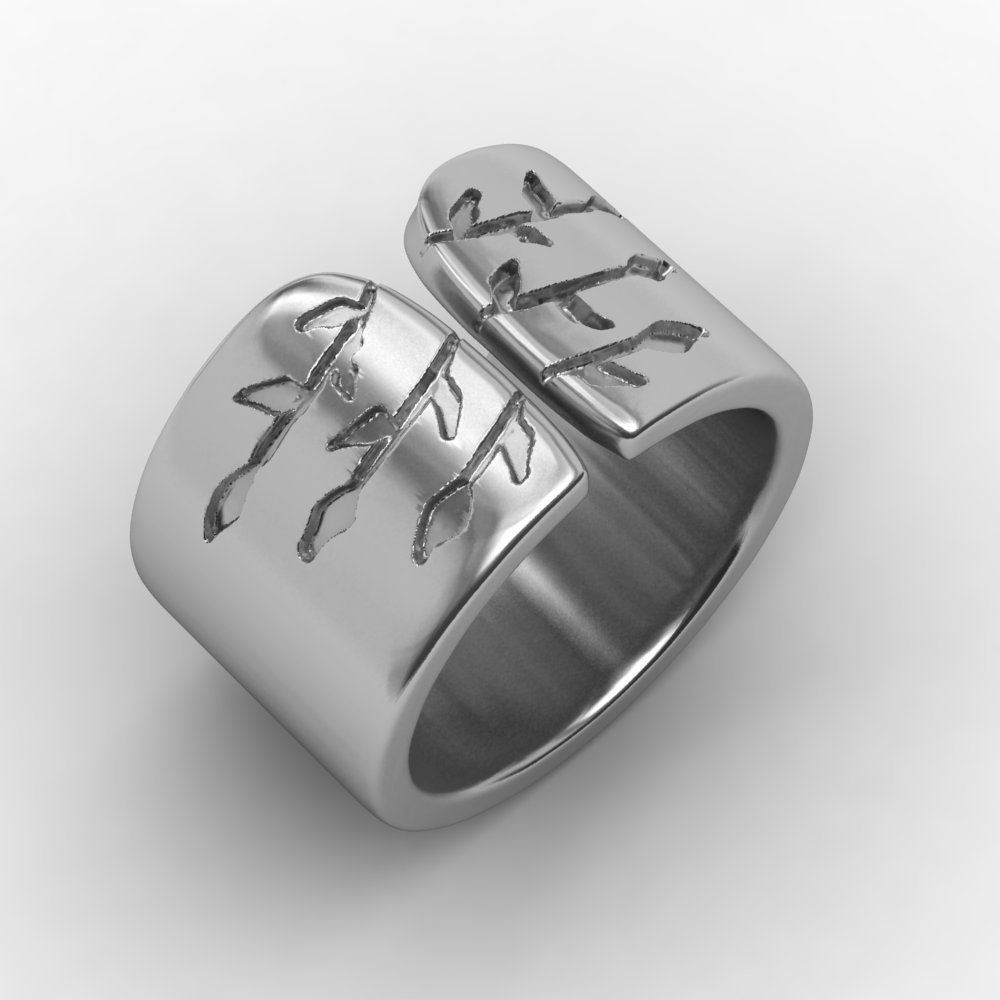 Fashion Women's White Gold Ring Flower Engraved Jewelry