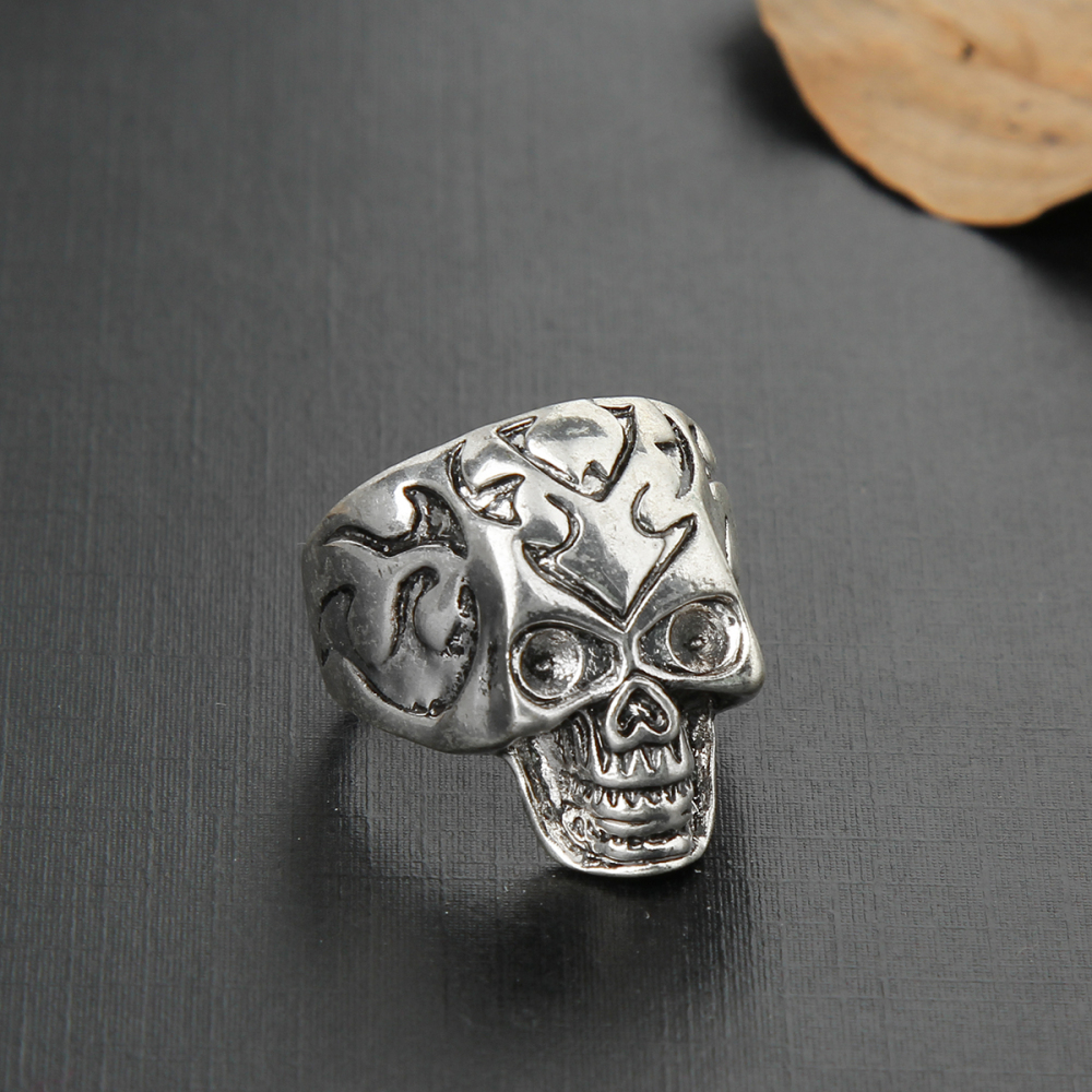 Punk style skull fashionable adjustable ring for men