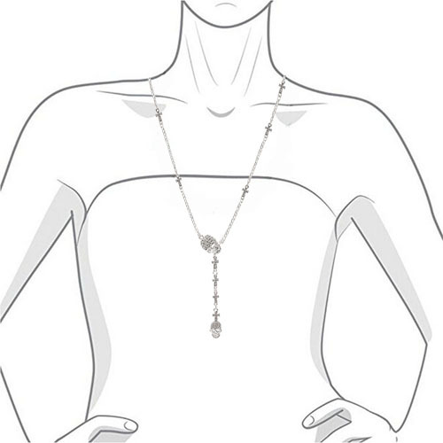 Cool Skull&Cross Pendant Long Chain Necklaces for Women&Girls Punk Jewelry
