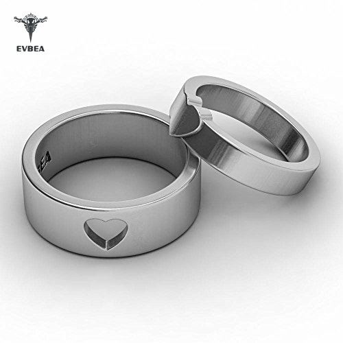 Valentine Day Wedding Band Sets EVBEA Simple Antique Heart Promise Rings for Couples