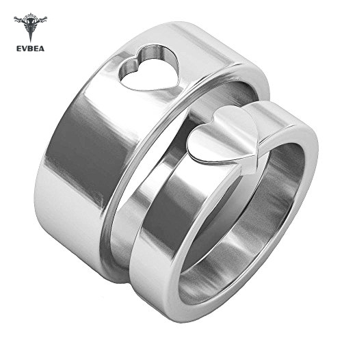 Valentine Day Wedding Band Sets EVBEA Simple Antique Heart Promise Rings for Couples