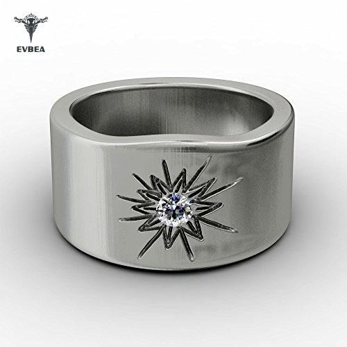 Mens Thumb Ring Class Spiritual Wide Sunburst Diamond Engagement Band
