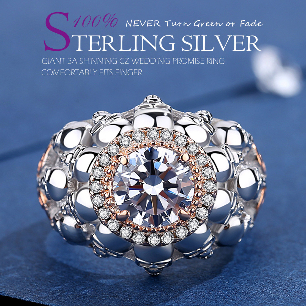 EVBEA Promise Rings for Her Sterling Silver Skull Engagement Wedding Bands for Women