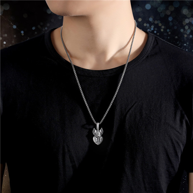 EVBEA Coronavirus Inspiriational Gifts for Women Men Cool Statement Bat Heart Pendant Necklace Engraved with I Love You for Girls