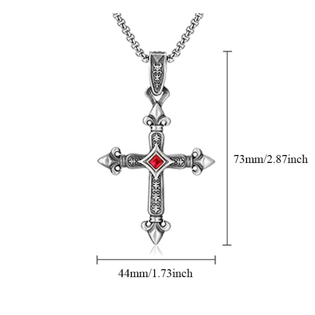 EVBEA  Cross with Ruby Necklace