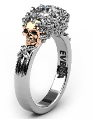 Silver+rose gold skull