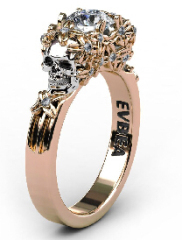 Rose gold+silver skull
