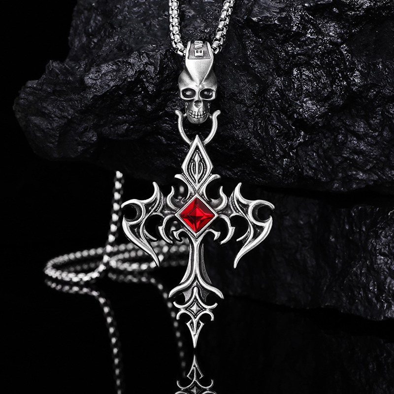 EVBEA Mens Diamond Cross Necklace