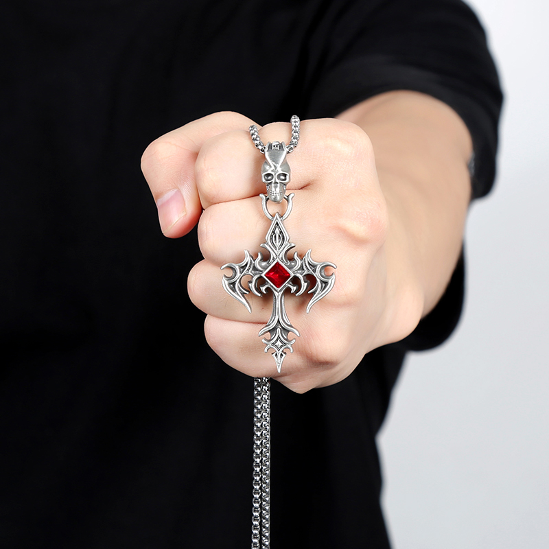 EVBEA Mens Diamond Cross Necklace