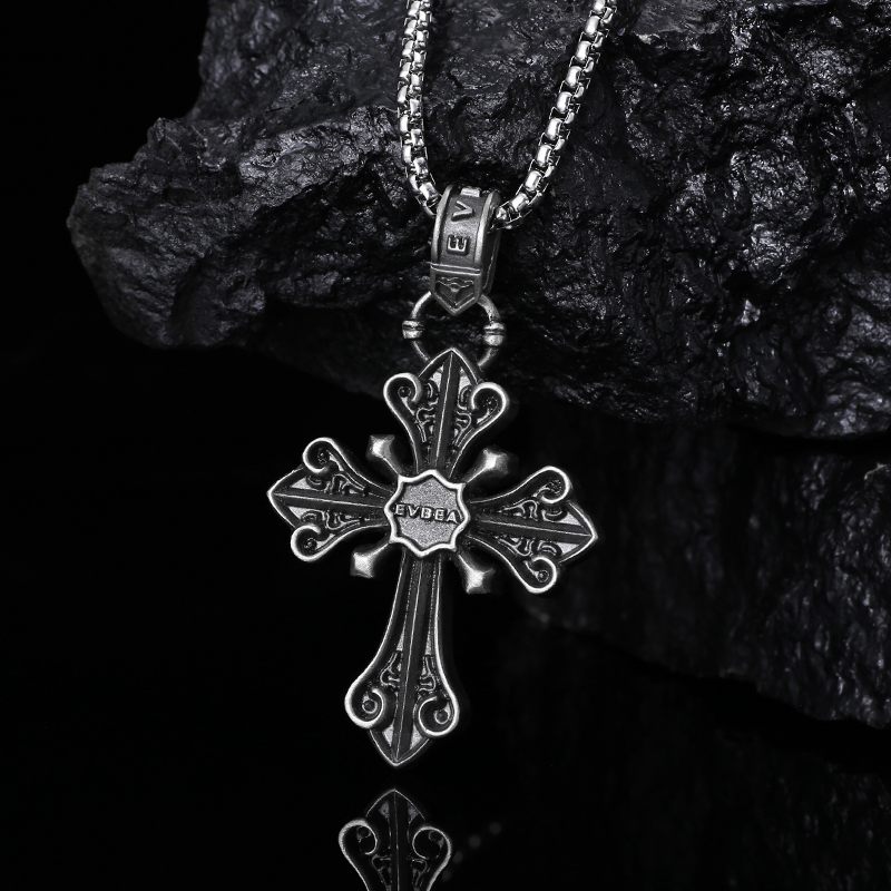 EVBEA Red Diamond Cross Pendant Necklace