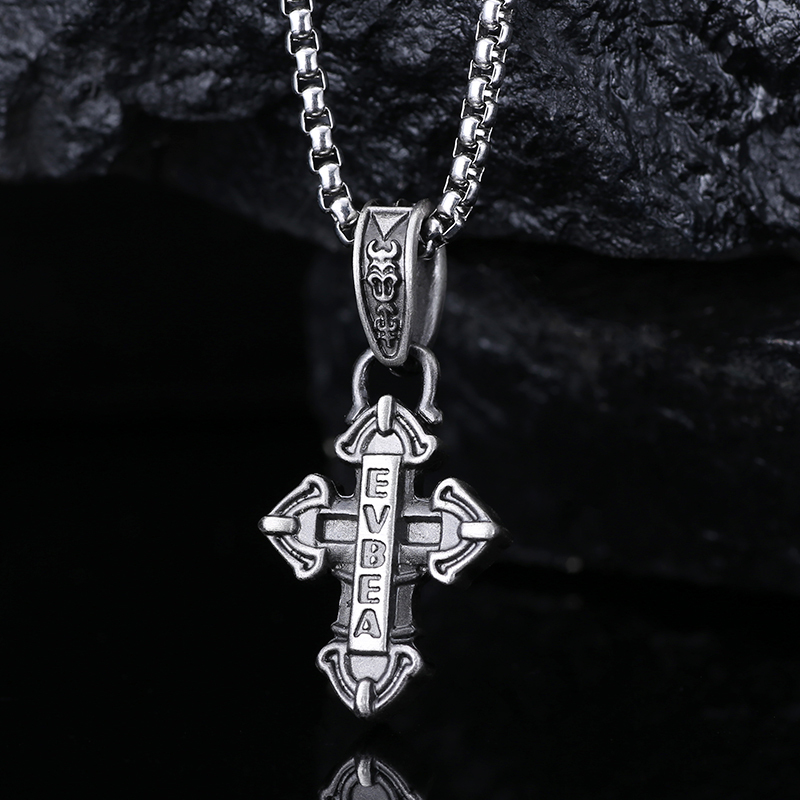 EVBEA Red Gemstone Cross Pendant Necklace