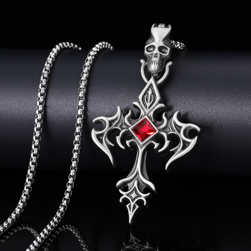 EVBEA Mens Diamond Cross Necklace
