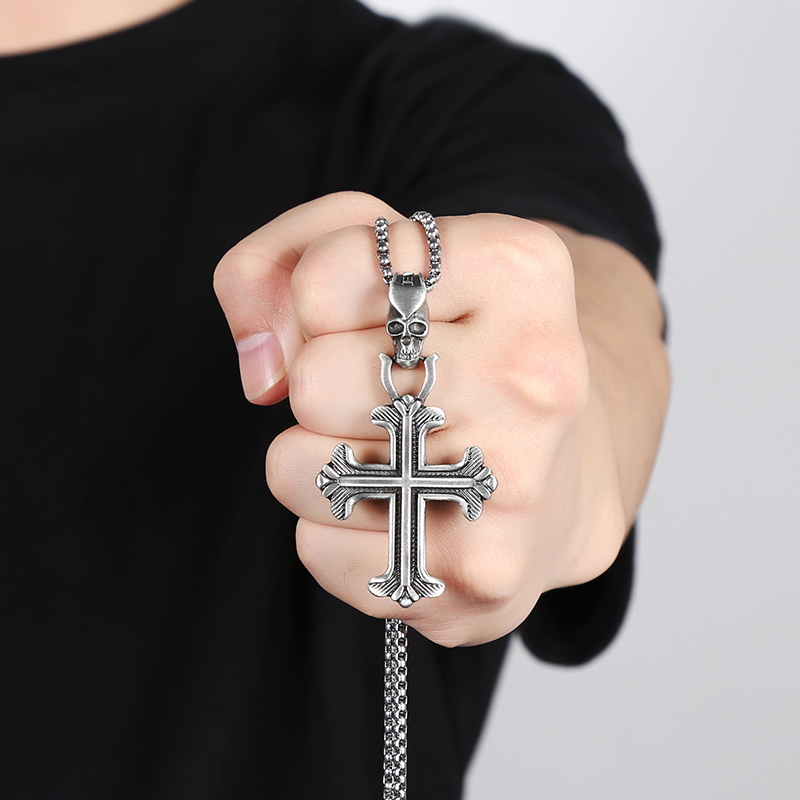 EVBEA Skull Cross Pendant Necklace
