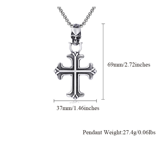 EVBEA Skull Cross Pendant Necklace