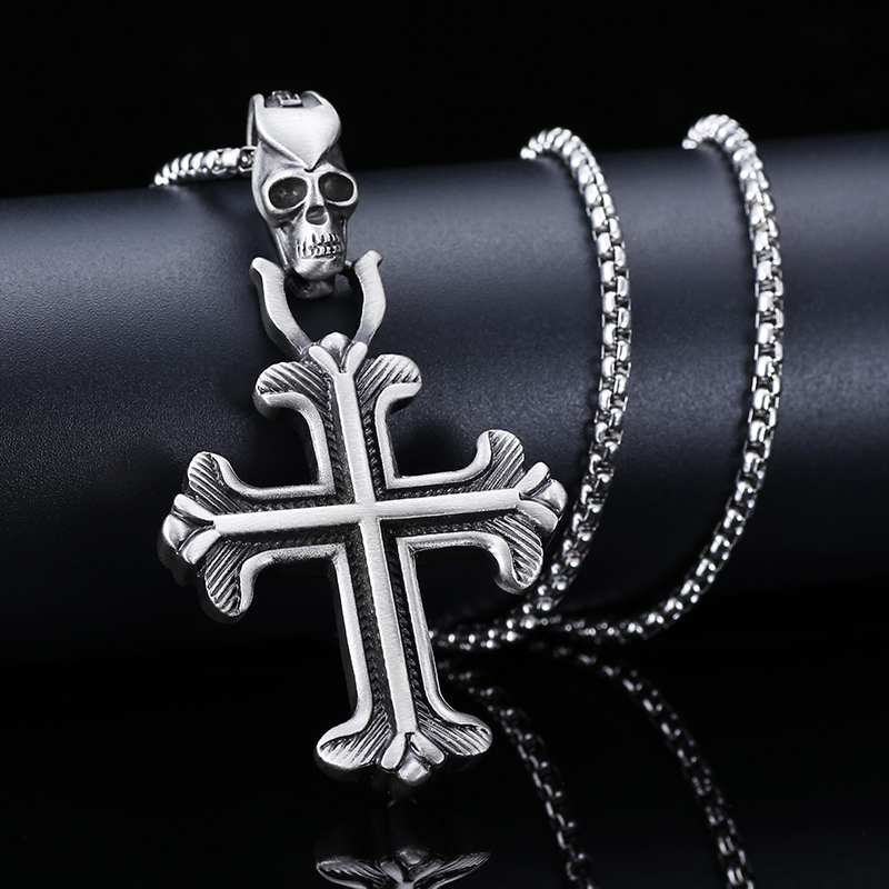 EVBEA Skull Cross Pendant Necklace
